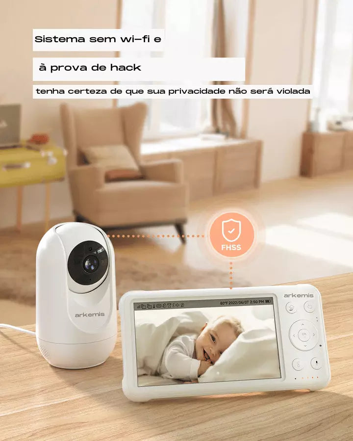 Vision Baby – Monitor de Bebê com Tela HD, Visão Noturna e Alertas Inteligentes