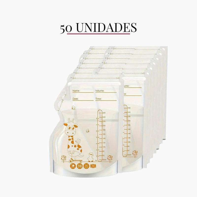 Sacos para Armazenamento de Leite Materno – 250mL com Vedação Segura