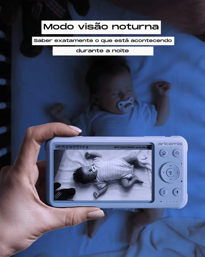 Vision Baby – Monitor de Bebê com Tela HD, Visão Noturna e Alertas Inteligentes